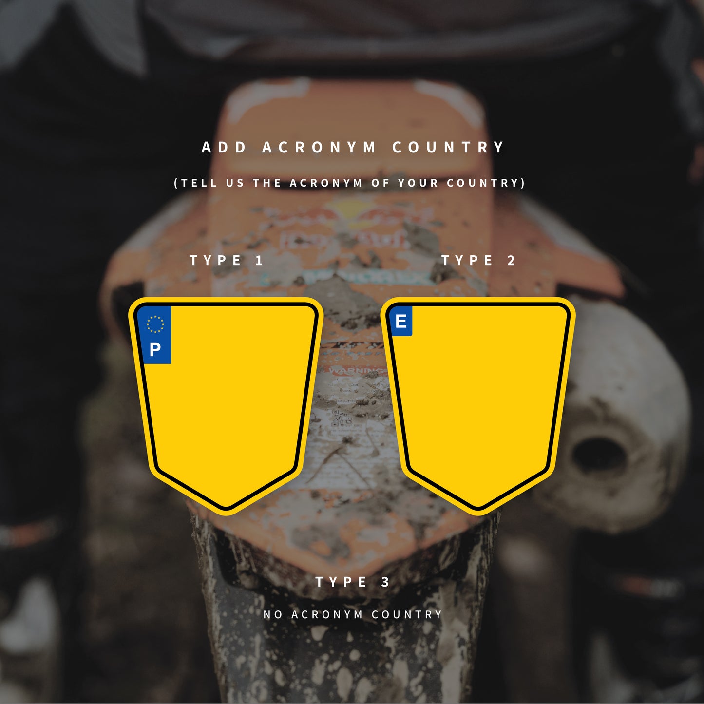 RevPlates® Custom Enduro and Off-Road Yellow Plate - REVPLATES